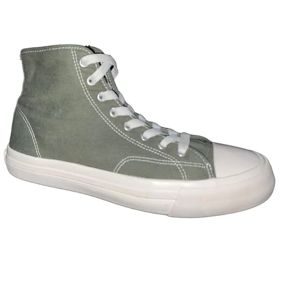 Khaki Green Canvas Lace up High-top Trainer Sneakers Sz US 7.5 EUR 40 Me… - Picture 9 of 10